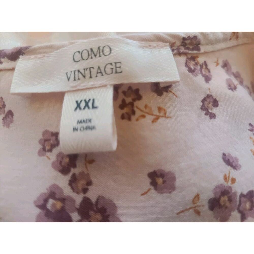 Como Vintage Boho Blouse Floral Peasant Light XXL Lightweight - Picture 11 of 11